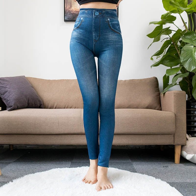 Faux Denim Leggings