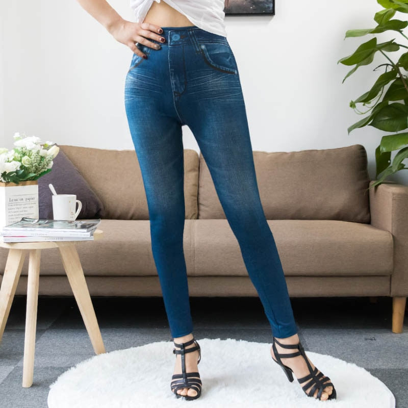 Faux Denim Leggings