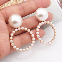 Trendy Elegant Big Simulated Pearl Earrings