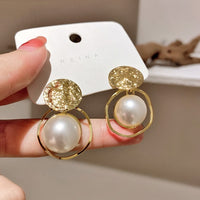 Trendy Elegant Big Simulated Pearl Earrings