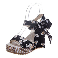 Floral Print Wedge Shoes