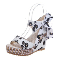 Floral Print Wedge Shoes