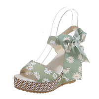 Floral Print Wedge Shoes