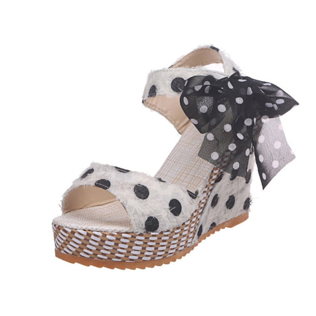 Floral Print Wedge Shoes