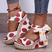 Floral Print Wedge Shoes