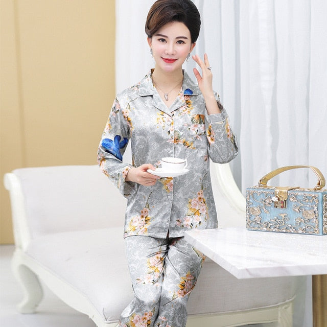 Breathable Satin Pajamas Set