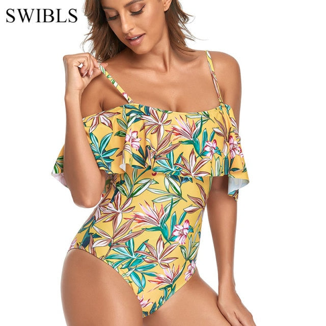 One Piece Floral Bathing Suit