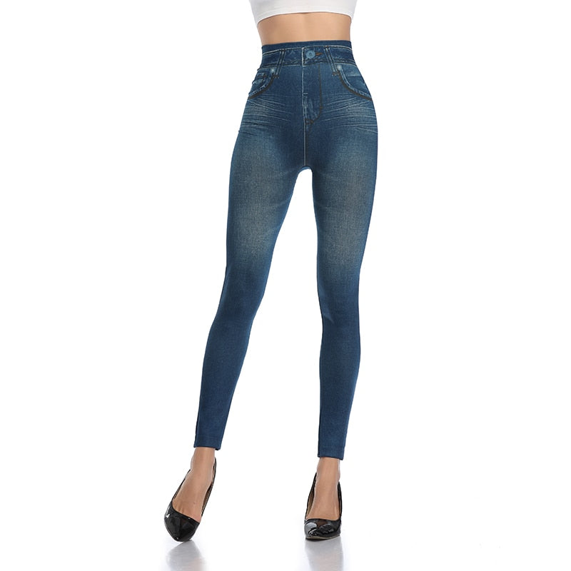 Solid Elastic Waist Jeans