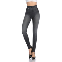 Solid Elastic Waist Jeans