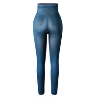 Solid Elastic Waist Jeans