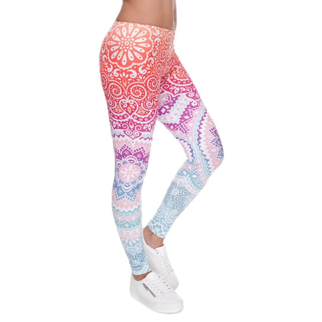 Round Ombre Printing Leggings