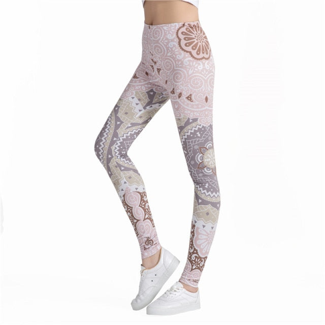 Round Ombre Printing Leggings