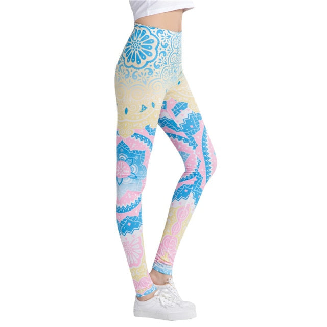 Round Ombre Printing Leggings