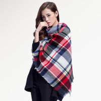 Winter Plaid Square Knitted Scarf