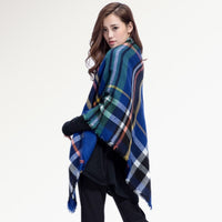 Winter Plaid Square Knitted Scarf