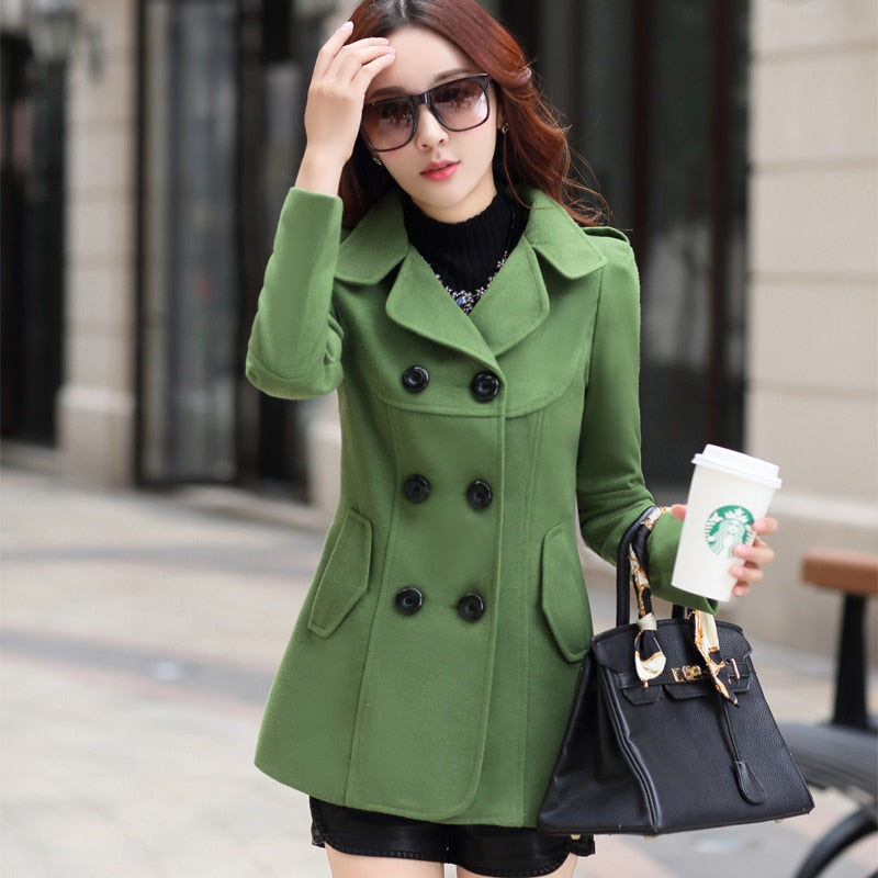 Elegant Office Solid Long Trench Coat